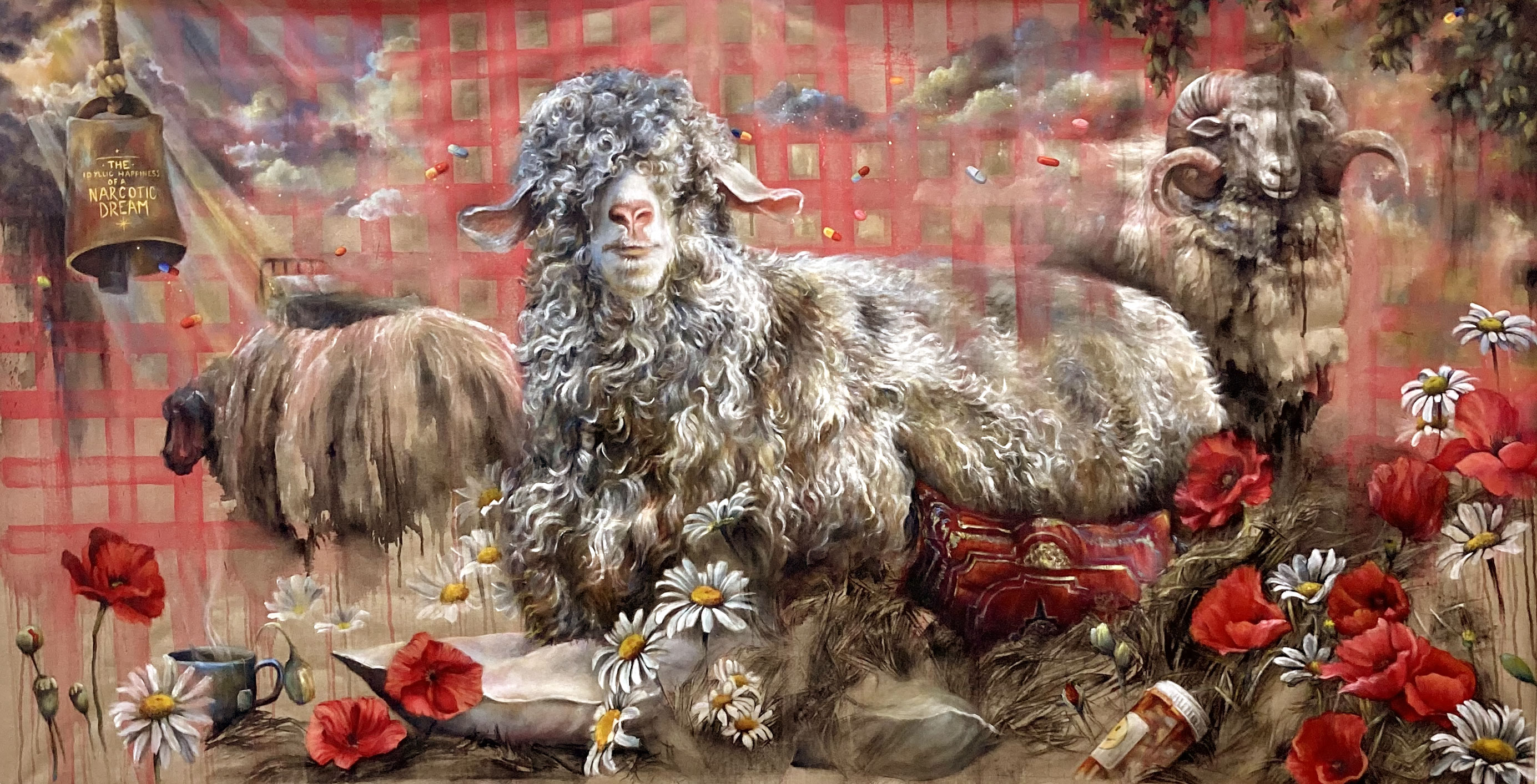 Pintura de Lau Rodriguez acrílico sobre loneta